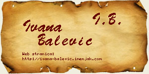 Ivana Balević vizit kartica